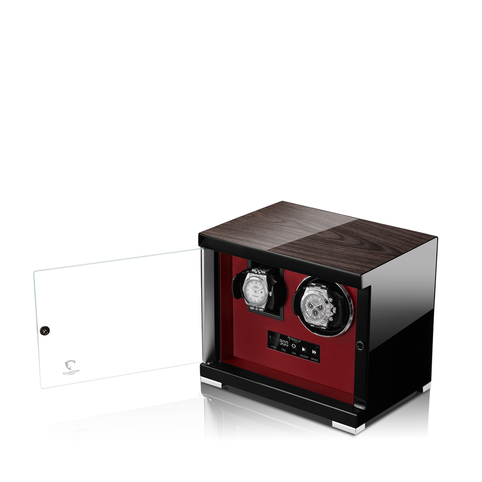 Modalo Uhrenbeweger Showtime 1 plus 1 - Schwarz Makassar Rot