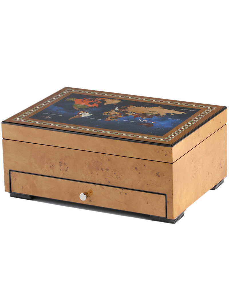 LuxTech Luxus Uhrenbox LT-2393-8MAP für 8 Uhren + Kleinteile