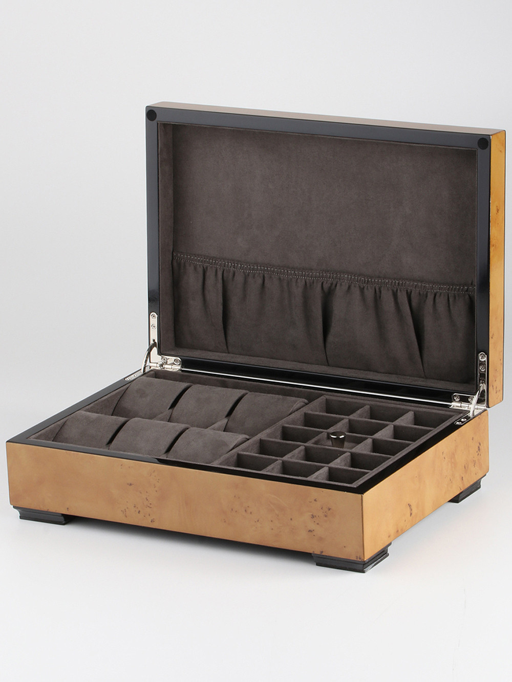 LuxTech Luxus Uhrenbox LT-2392-6MAP für 6 Uhren + Kleinteile