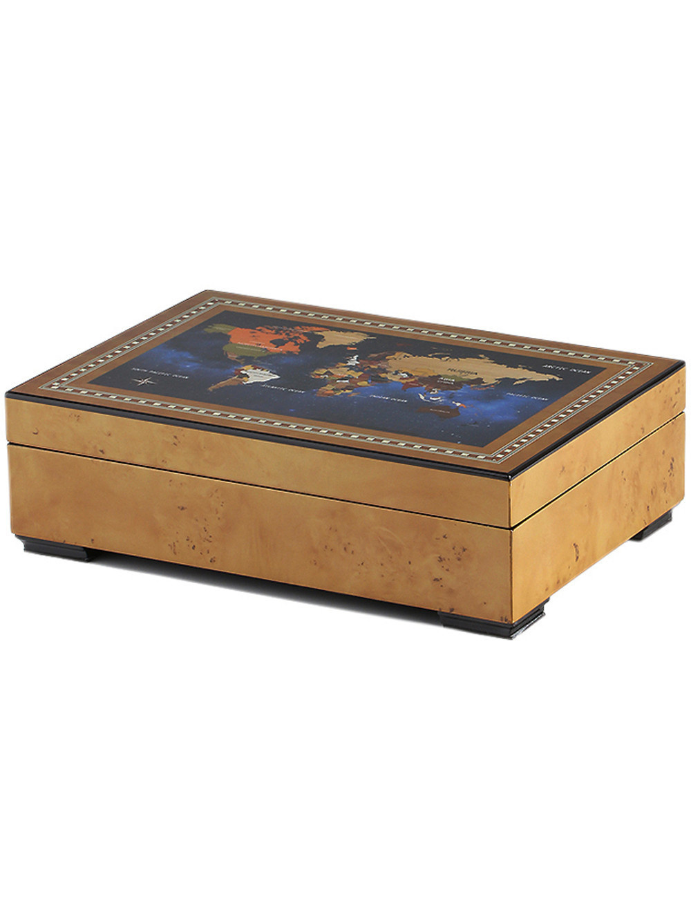 LuxTech Luxus Uhrenbox LT-2392-6MAP für 6 Uhren + Kleinteile