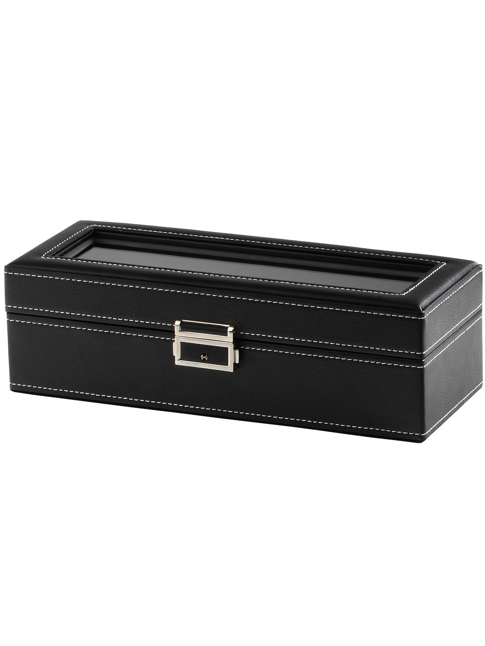 LuxTech  Uhrenbox LT-1679-5BK für 5 Uhren schwarz