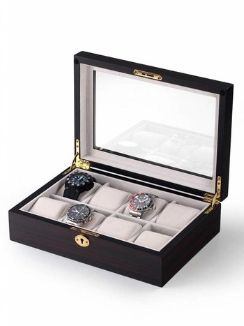 LuxTech Uhrenbox LT-2105-8E für 8 Uhren ebony
