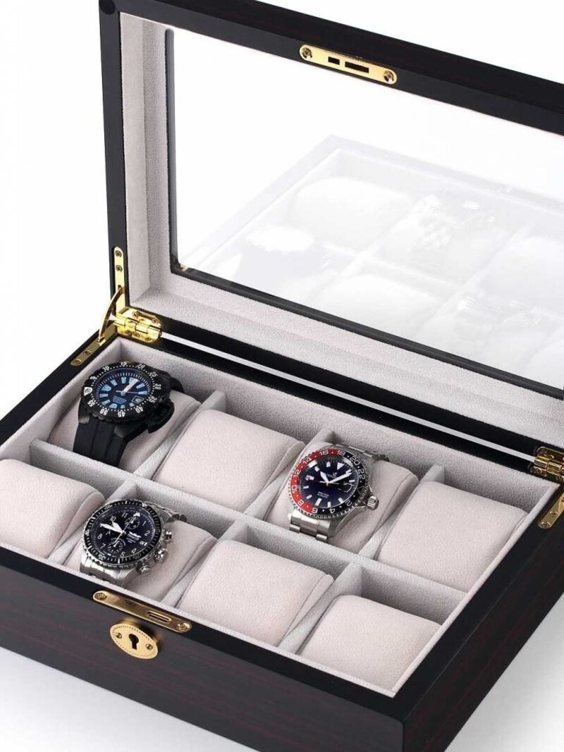 LuxTech Uhrenbox LT-2105-8E für 8 Uhren ebony