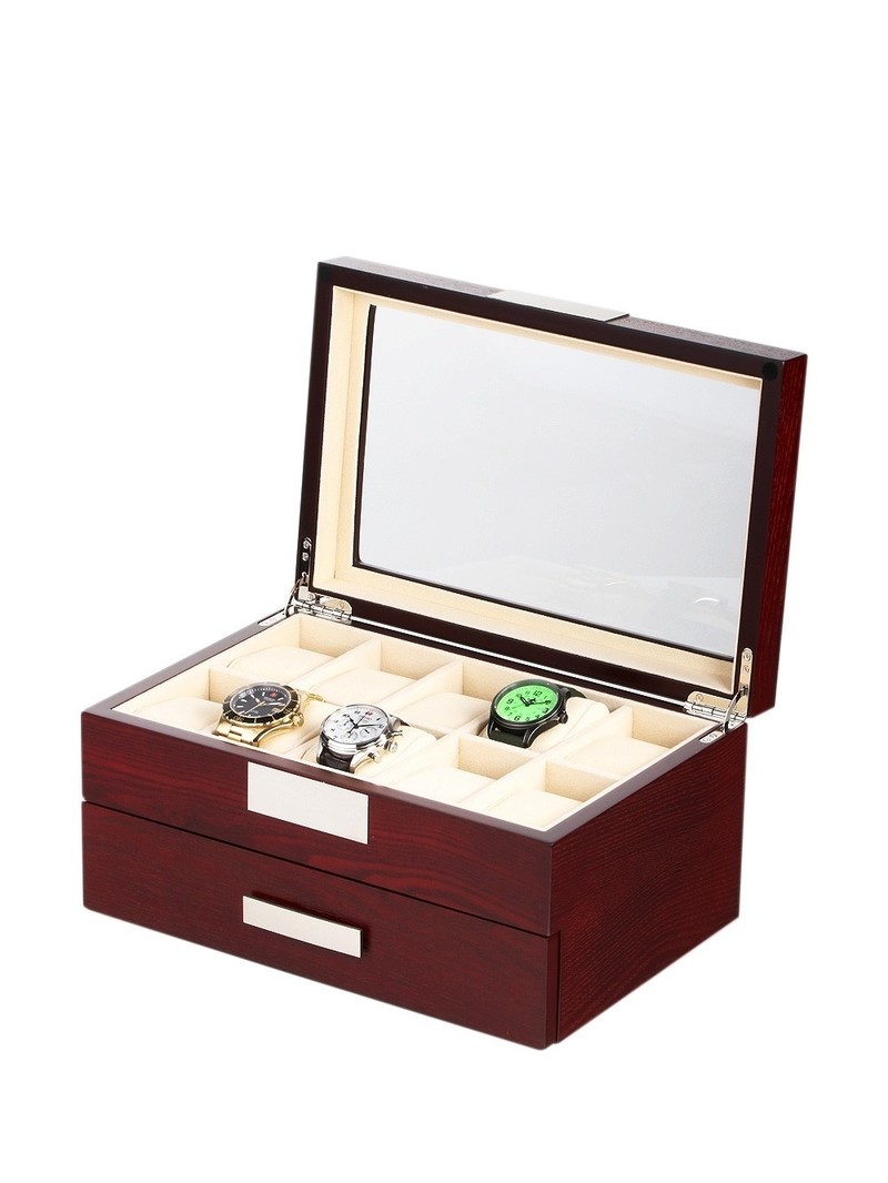 LuxTech  Uhrenbox LT-2350-20C für 20 Uhren cherry