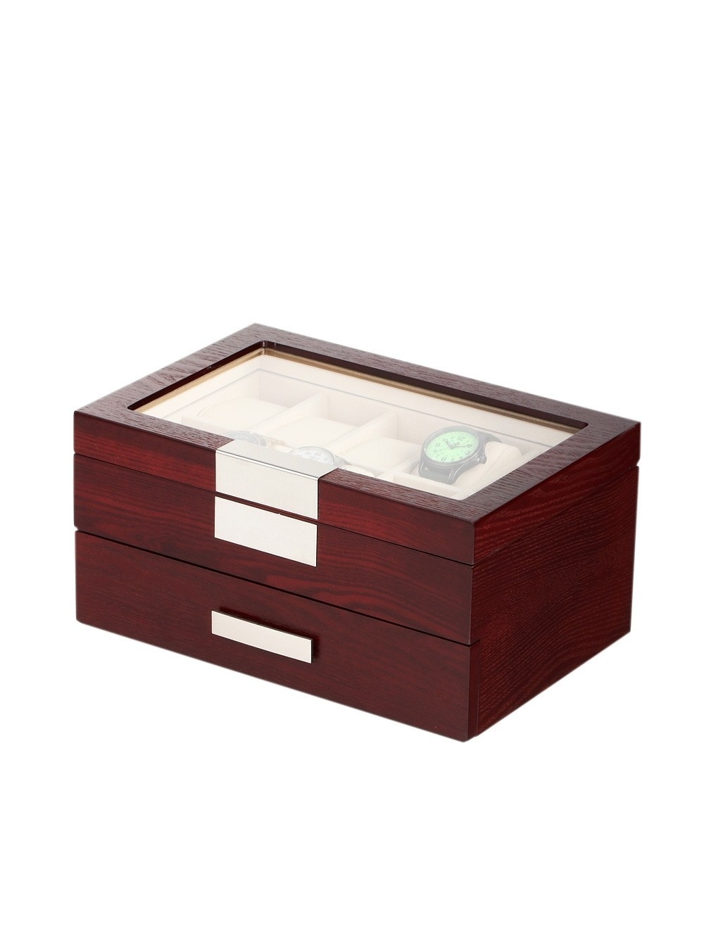 LuxTech  Uhrenbox LT-2350-20C für 20 Uhren cherry