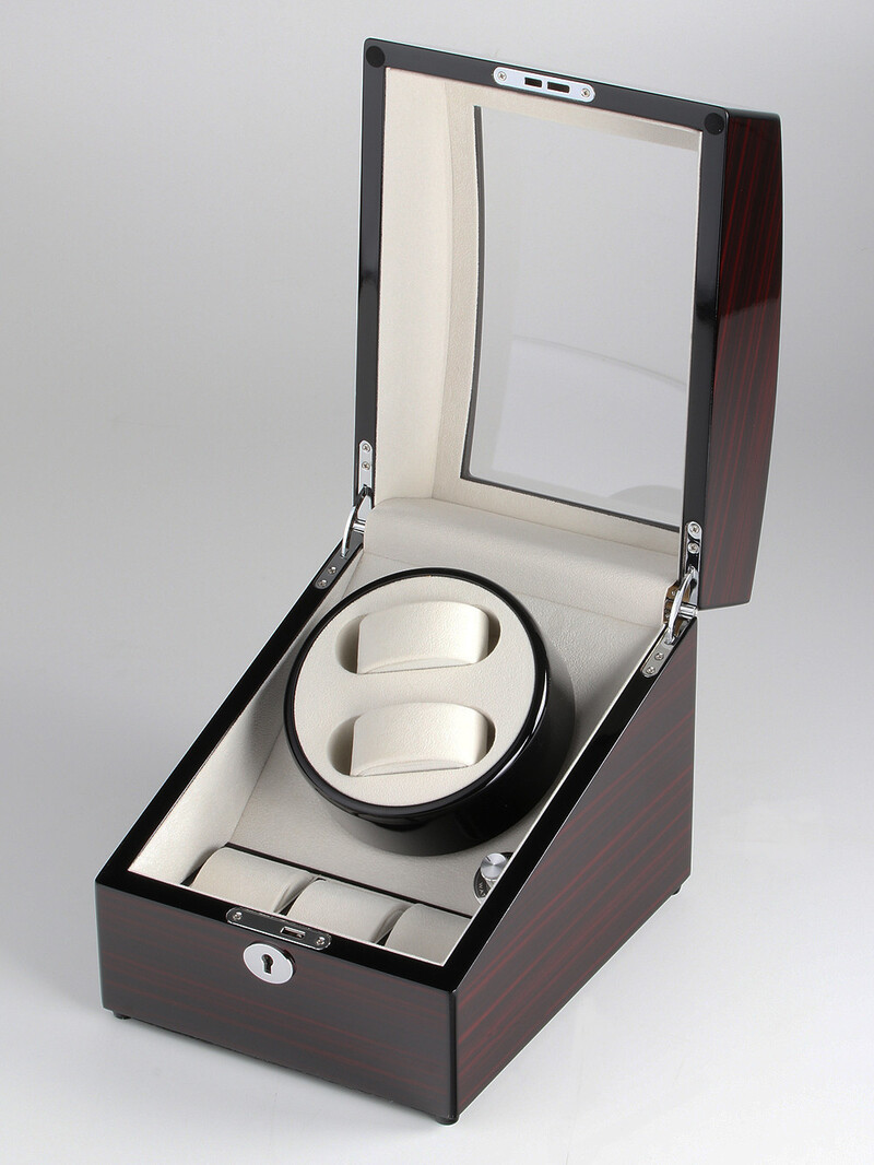 LuxTech Uhrenbeweger  LT-1011-2EB Braun  für 2 Uhren