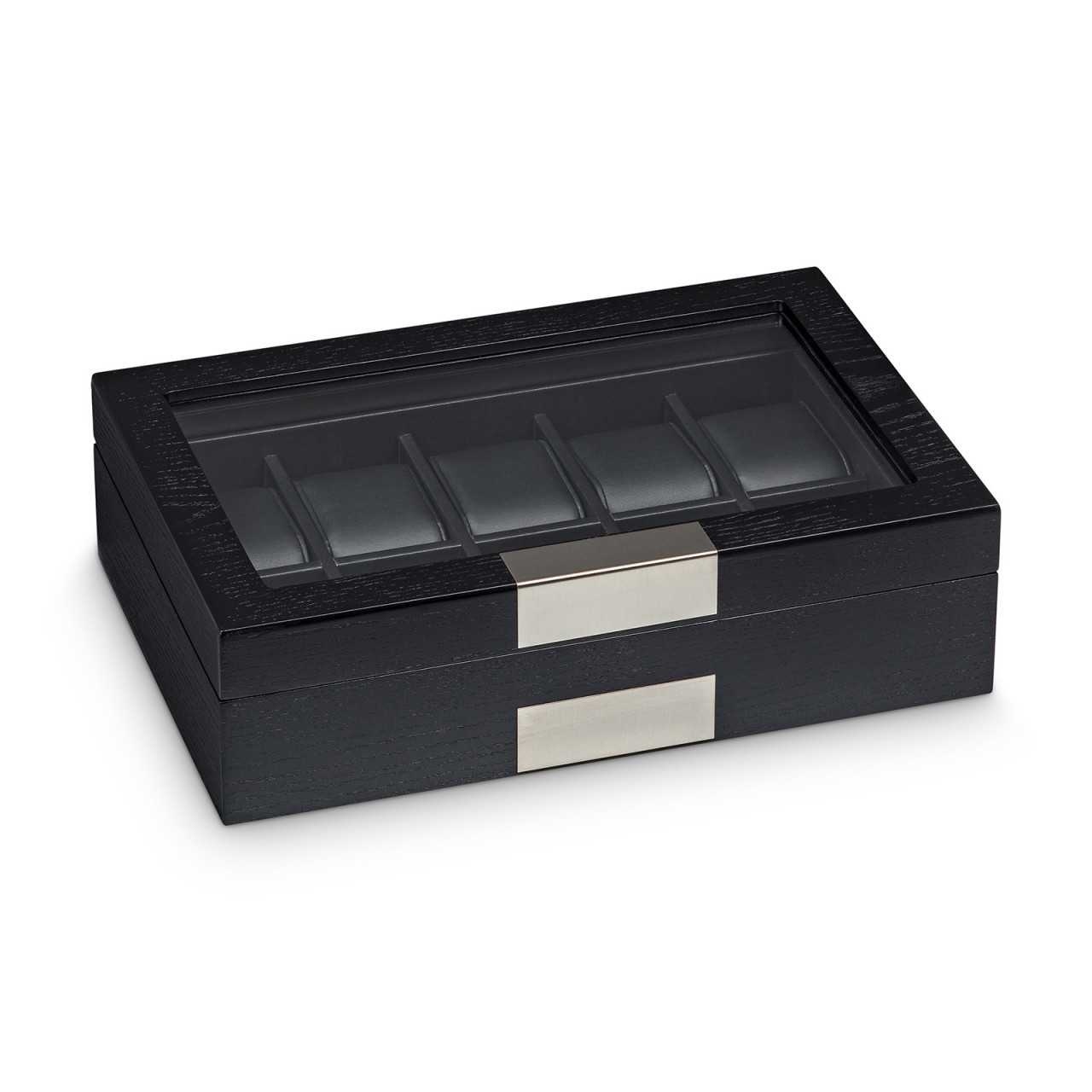 LuxTech Uhrenbox LT-2350-10BL für 10 Uhren Black