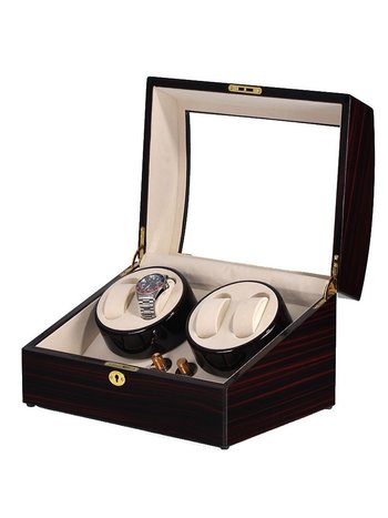 LuxTech Uhrenbeweger LT-1205-EB Braun für 4 Uhren
