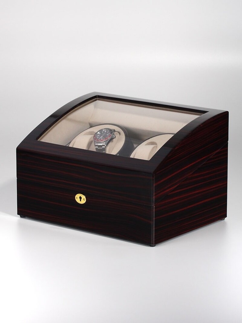 LuxTech Uhrenbeweger LT-1205-EB Braun für 4 Uhren