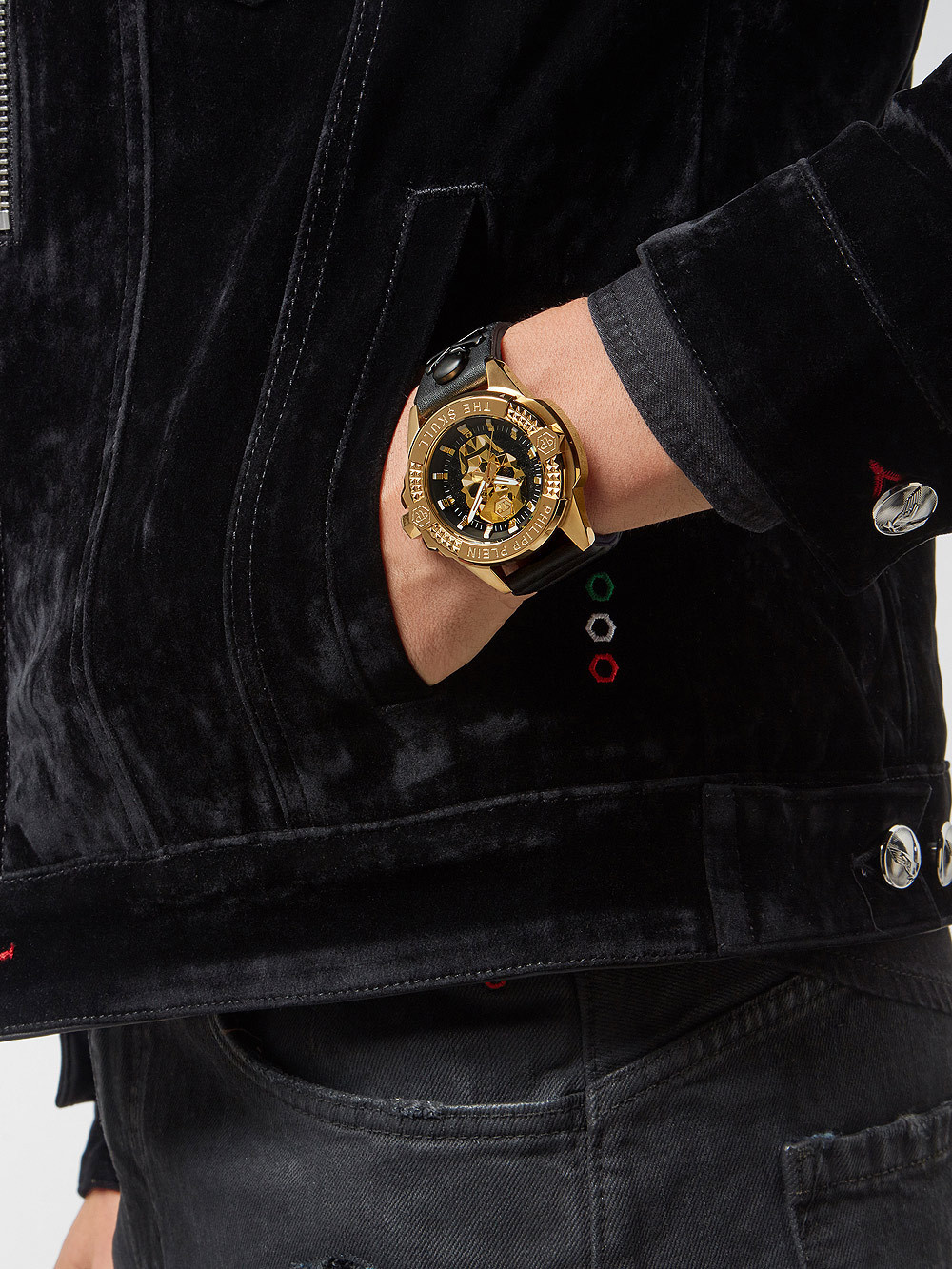 Philipp Plein The $kull Titan Gold 44mm Herrenuhr PWAAA0521