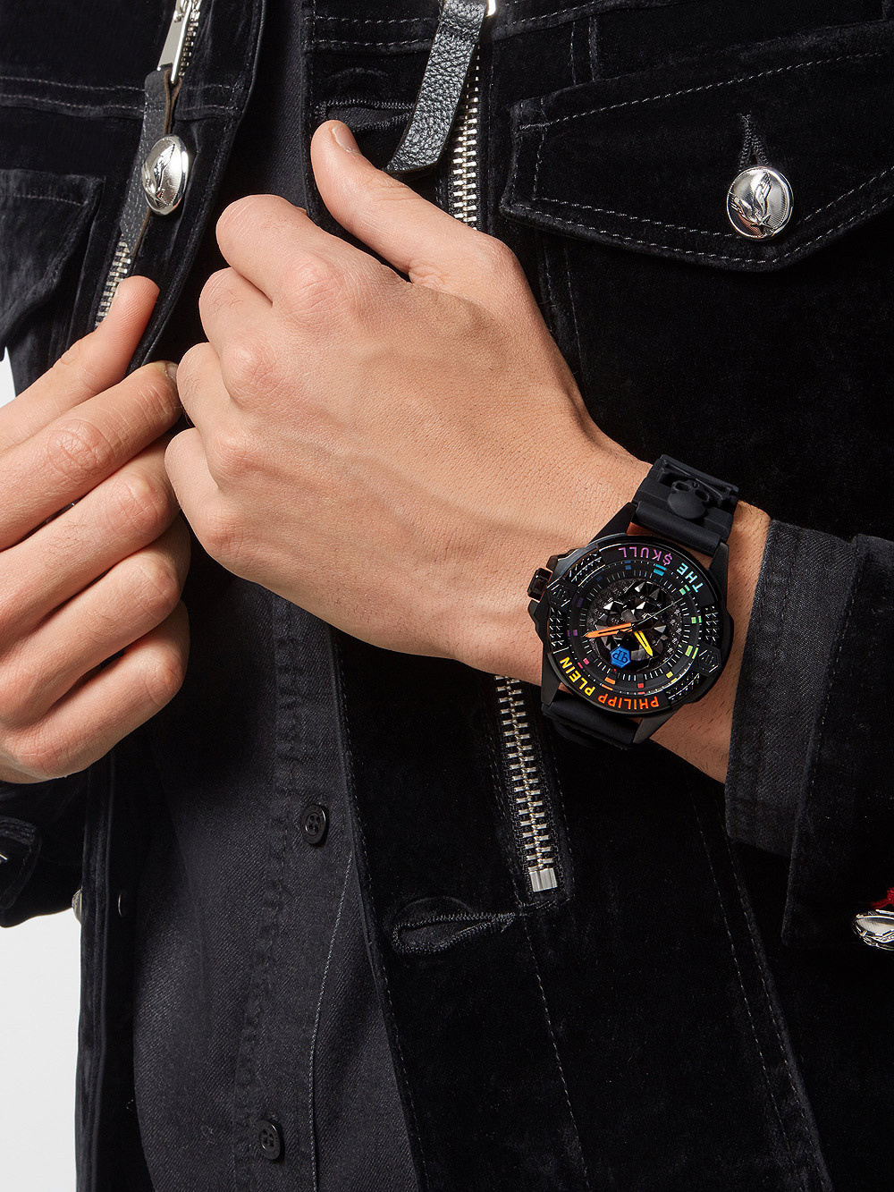 Philipp Plein The Skull Titan Rainbow Herrenuhr 44mm PWAAA0621