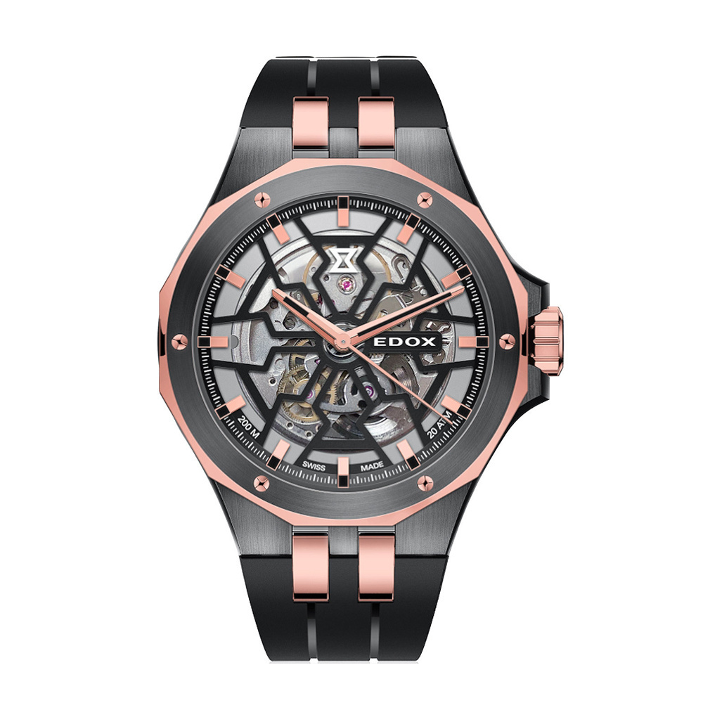 Edox Delfin Mecano Automatik 43mm Herrenuhr 85303-357GR-NRN