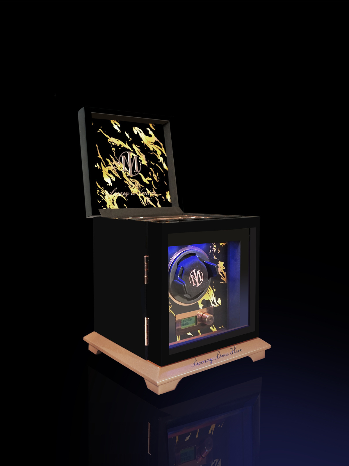 Modern Innovations Single Legacy Collection Piano Black-Finish und Roségold-Beschichtung