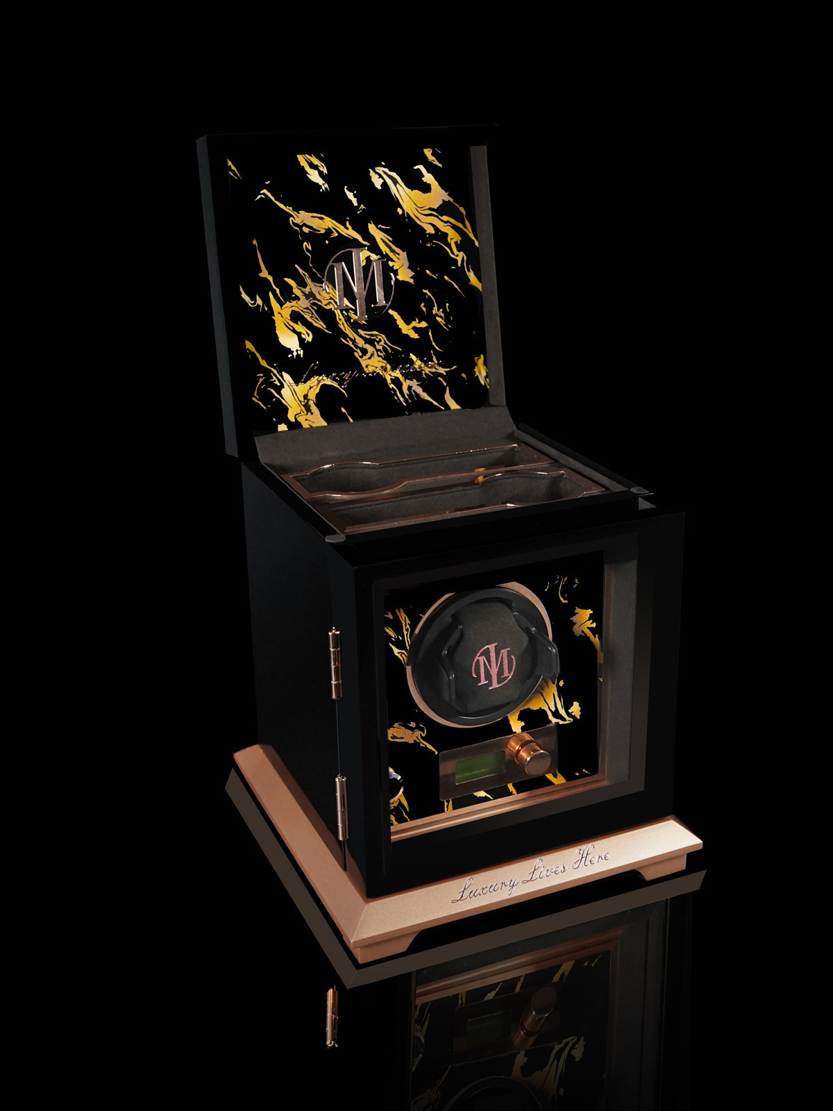 Modern Innovations Single Legacy Collection Piano Black-Finish und Roségold-Beschichtung