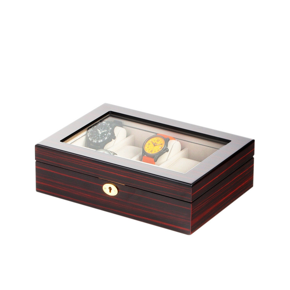 LuxTech Uhrenbox LT-1087-10E für 10 Uhren ebony