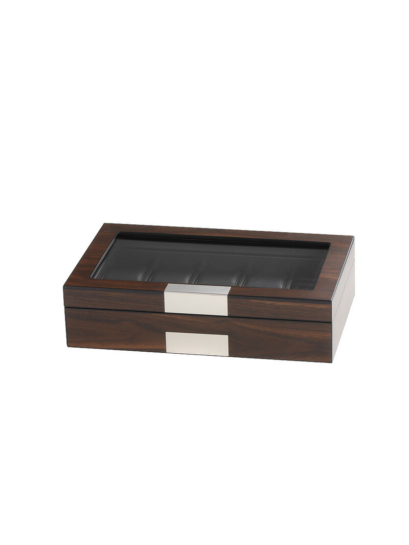 LuxTech Uhrenbox LT-2381-10W für 8 Uhren + Manschettenknöpfe