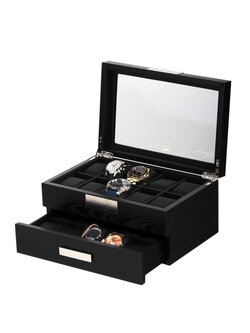 LuxTech Uhrenbox LT-2350-20BL für 20 Uhren black