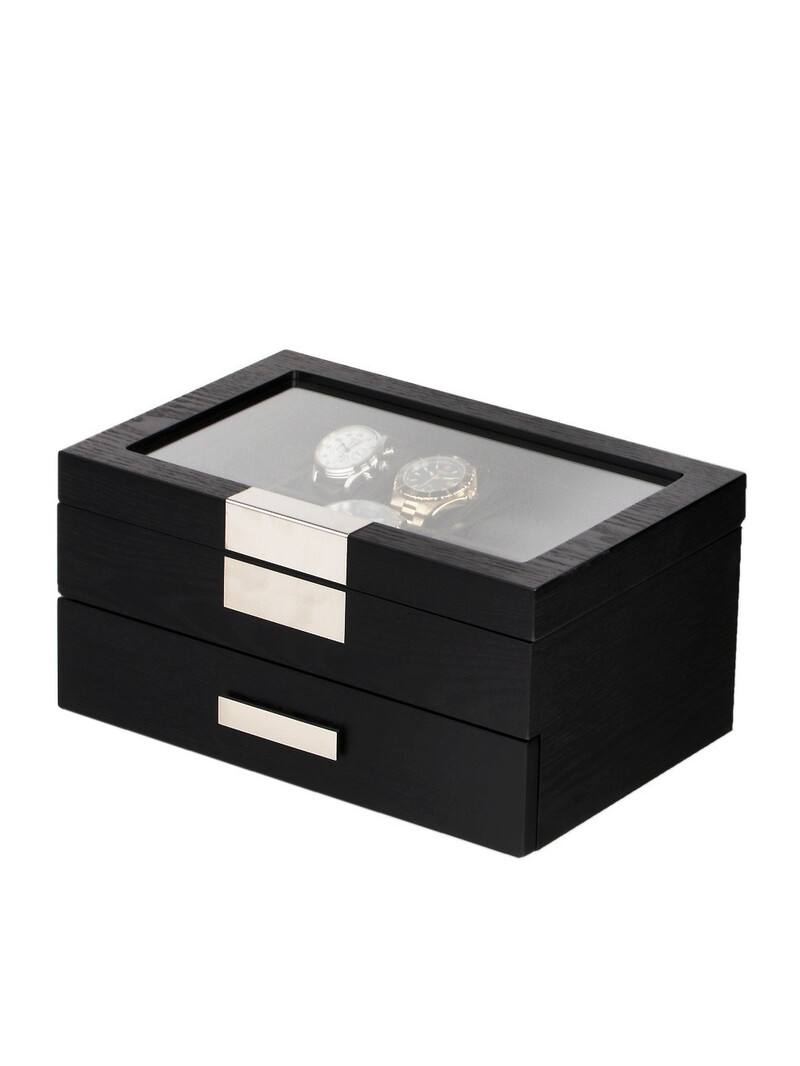 LuxTech Uhrenbox LT-2350-20BL für 20 Uhren black
