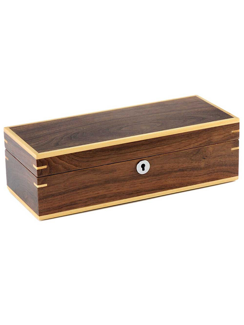 LuxTech Uhrenbox Walnuss LT-2320-5W für 5 Uhren