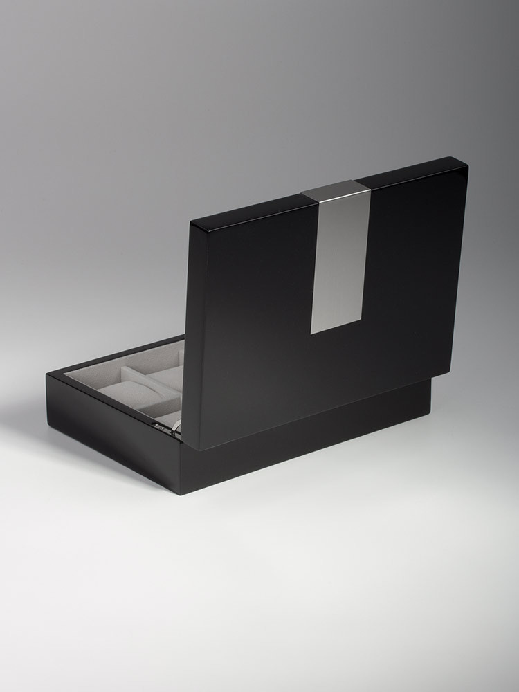 LuxTech Uhrenbox LT-2022-8BL für 8 Uhren black