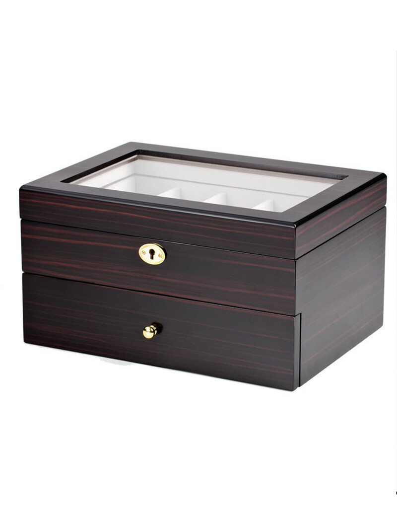 LuxTech Uhrenbox LT-1672-20E für 20 Uhren ebon