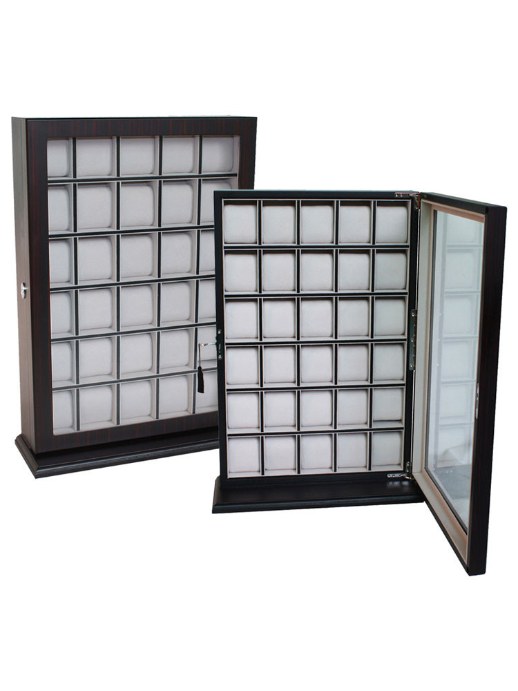 LuxTech Uhrenvitrine LT-1135-30EB für 30 Uhren ebony