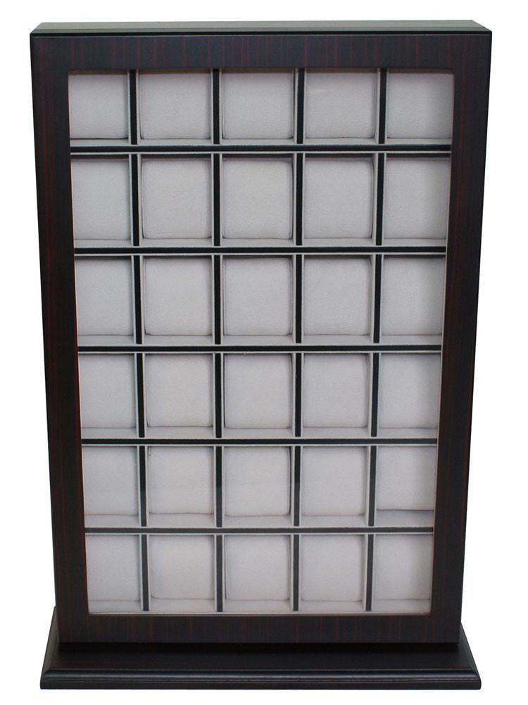 LuxTech Uhrenvitrine LT-1135-30EB für 30 Uhren ebony