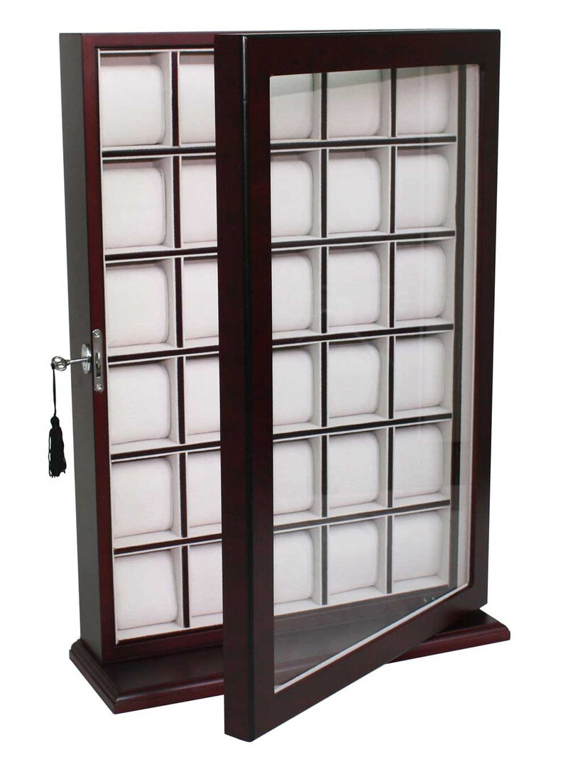 LuxTech Uhrenvitrine LT-1135-30BU für 30 Uhren bubinga