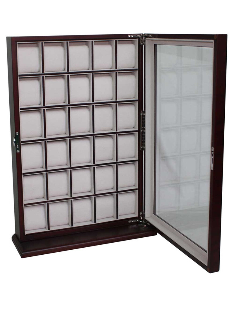 LuxTech Uhrenvitrine LT-1135-30BU für 30 Uhren bubinga
