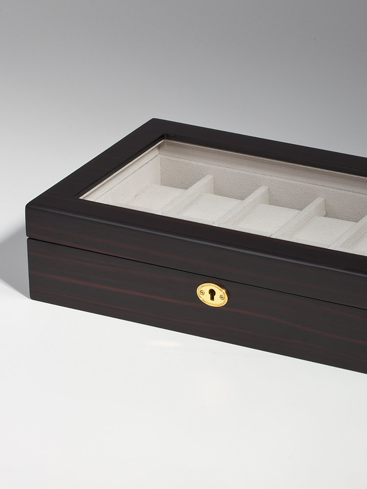 LuxTech Uhrenbox LT-1087-12E für 12 Uhren ebony