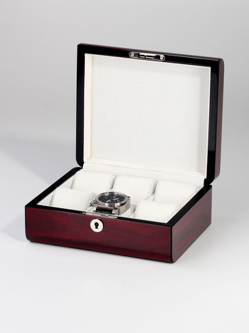 LuxTech Uhrenbox LT-2267-6-C für 6 Uhren cherry