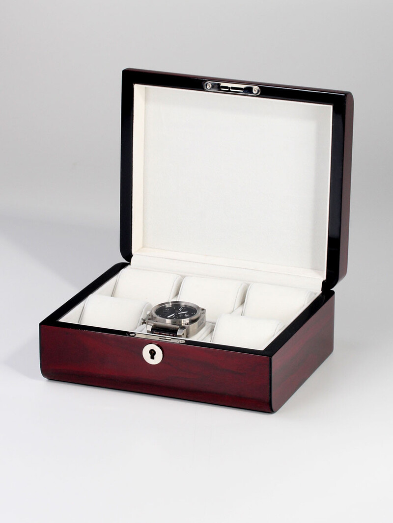 LuxTech  Uhrenbox LT-2267-6-C für 6 Uhren cherry