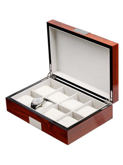 LuxTech Uhrenbox LT-2022-8RO für 8 Uhren rosewood