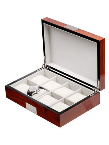 LuxTech Uhrenbox LT-2022-8RO für 8 Uhren rosewood