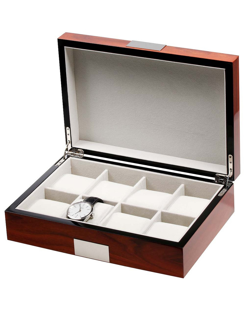 LuxTech Uhrenbox LT-2022-8RO für 8 Uhren rosewood