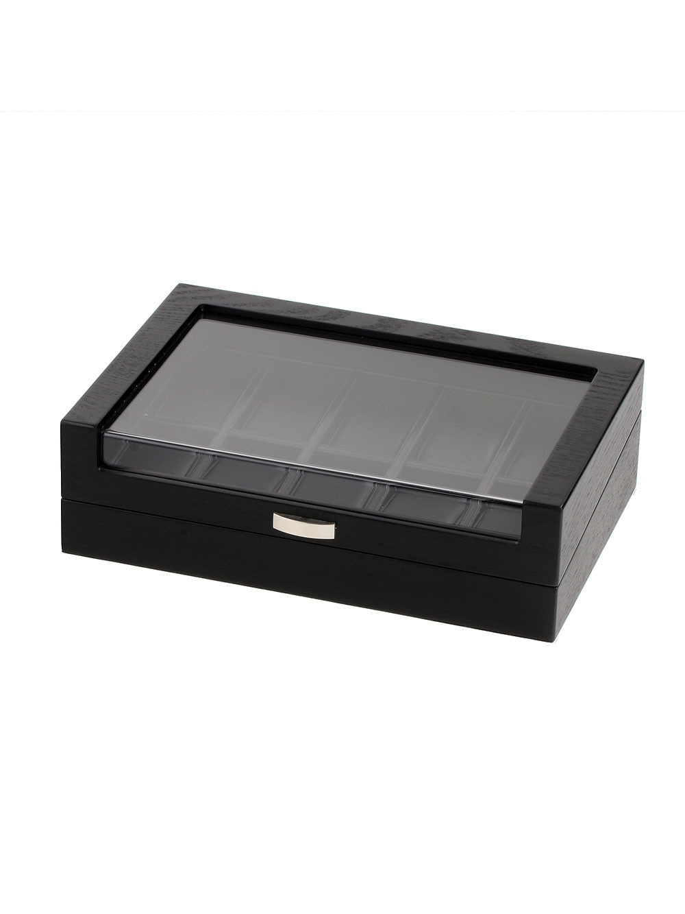 LuxTech Uhrenbox LT-2375-10OAK für 10 Uhren schwarz