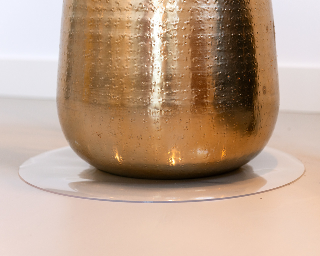 Round coasters as floor protection