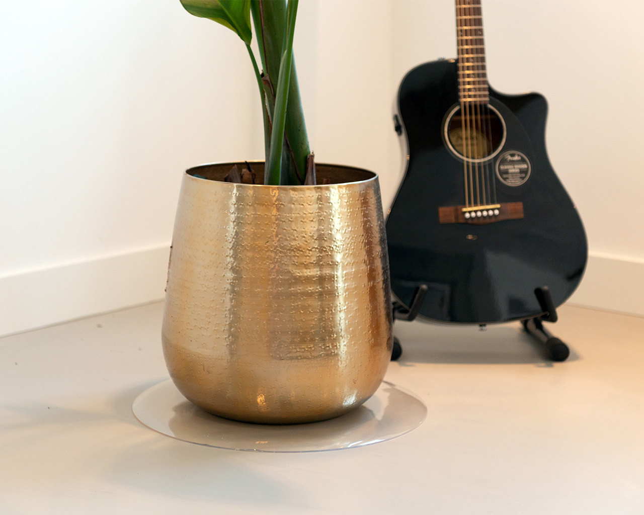 Round coasters as floor protection