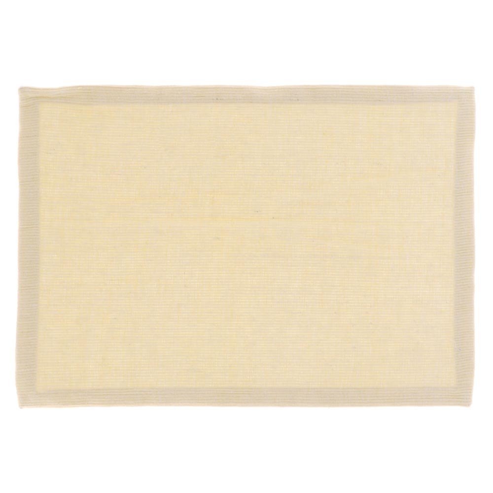 Placemat rib 30x45cm soft yellow polyester rectangular