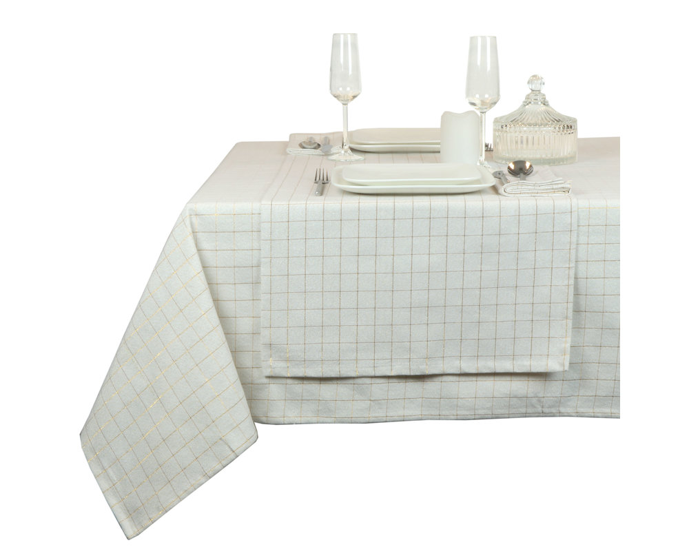 Tafelkleed Tyra 150x200cm Wit - Katoen - Rechthoekig