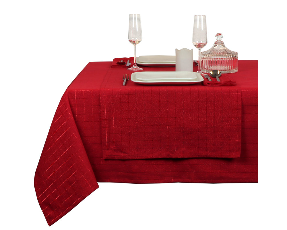Table cloth Tyra 150x200cm Red - Cotton - Rectangle