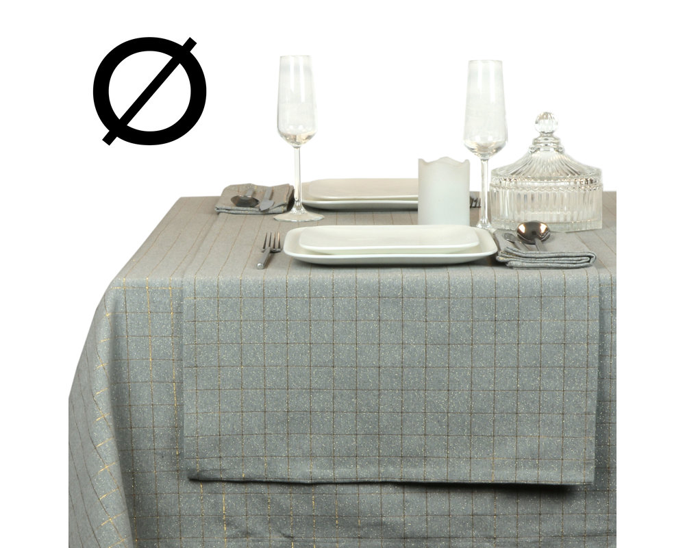 Tablecloth Tyra 160Øcm grau - Baumwolle - rund