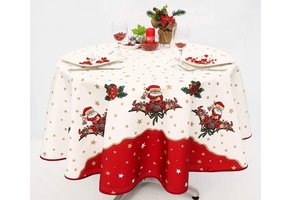 Rond Kerst tafelkleed Kerstman 160 cm