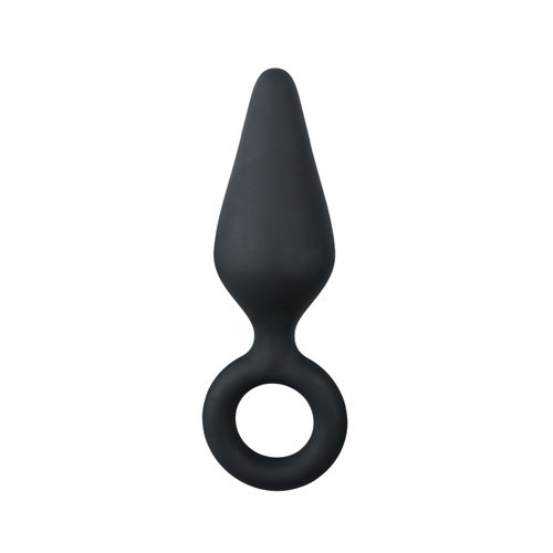 Easytoys Anal Collection Zwarte buttplug met trekring - small Easytoys Anal Collection Zwarte buttplug met trekring - small