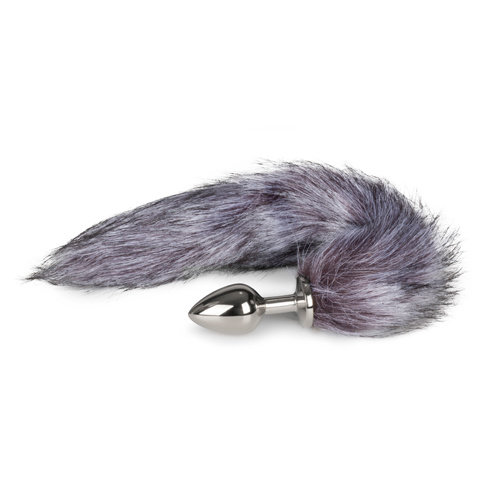 Easytoys Fetish Collection Medium zilverkleurige buttplug met vossenstaart Easytoys Fetish Collection Medium zilverkleurige buttplug met vossenstaart