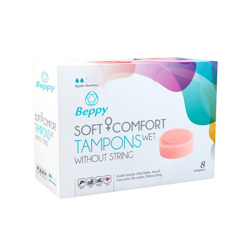 Asha International Beppy Soft + Comfort Tampons WET - 8 stuks Asha International Beppy Soft + Comfort Tampons WET - 8 stuks