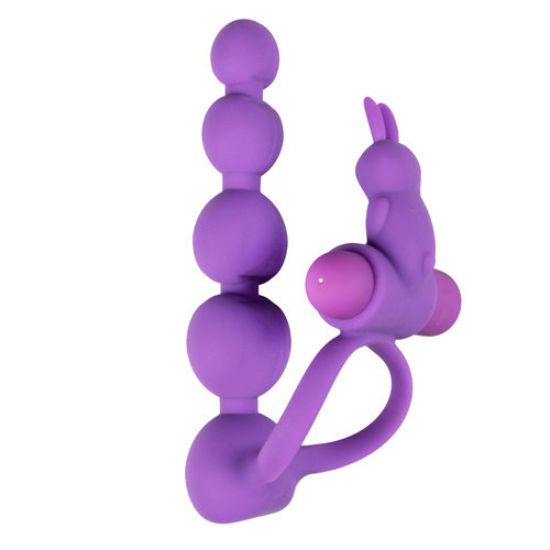 Easytoys Couples Collection Triple Pleasure Cockring Met Anaalkralen En Stimulator - Paars Easytoys Couples Collection Triple Pleasure Cockring Met Anaalkralen En Stimulator - Paars