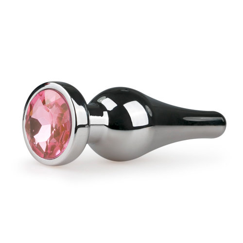 Easytoys Anal Collection Zilverkleurige Metalen Buttplug Met Roze Kristal - Small Easytoys Anal Collection Zilverkleurige Metalen Buttplug Met Roze Kristal - Small