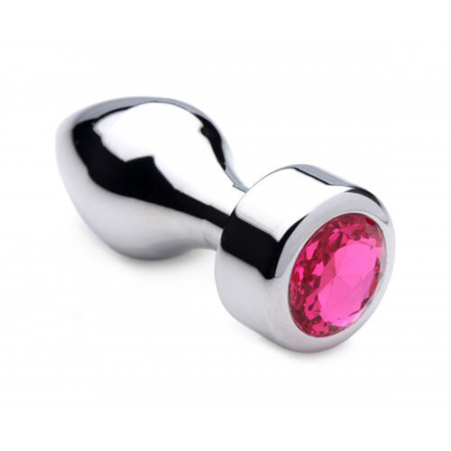 Booty Sparks Aluminum Buttplug Met Roze Kristal - Medium Booty Sparks Aluminum Buttplug Met Roze Kristal - Medium
