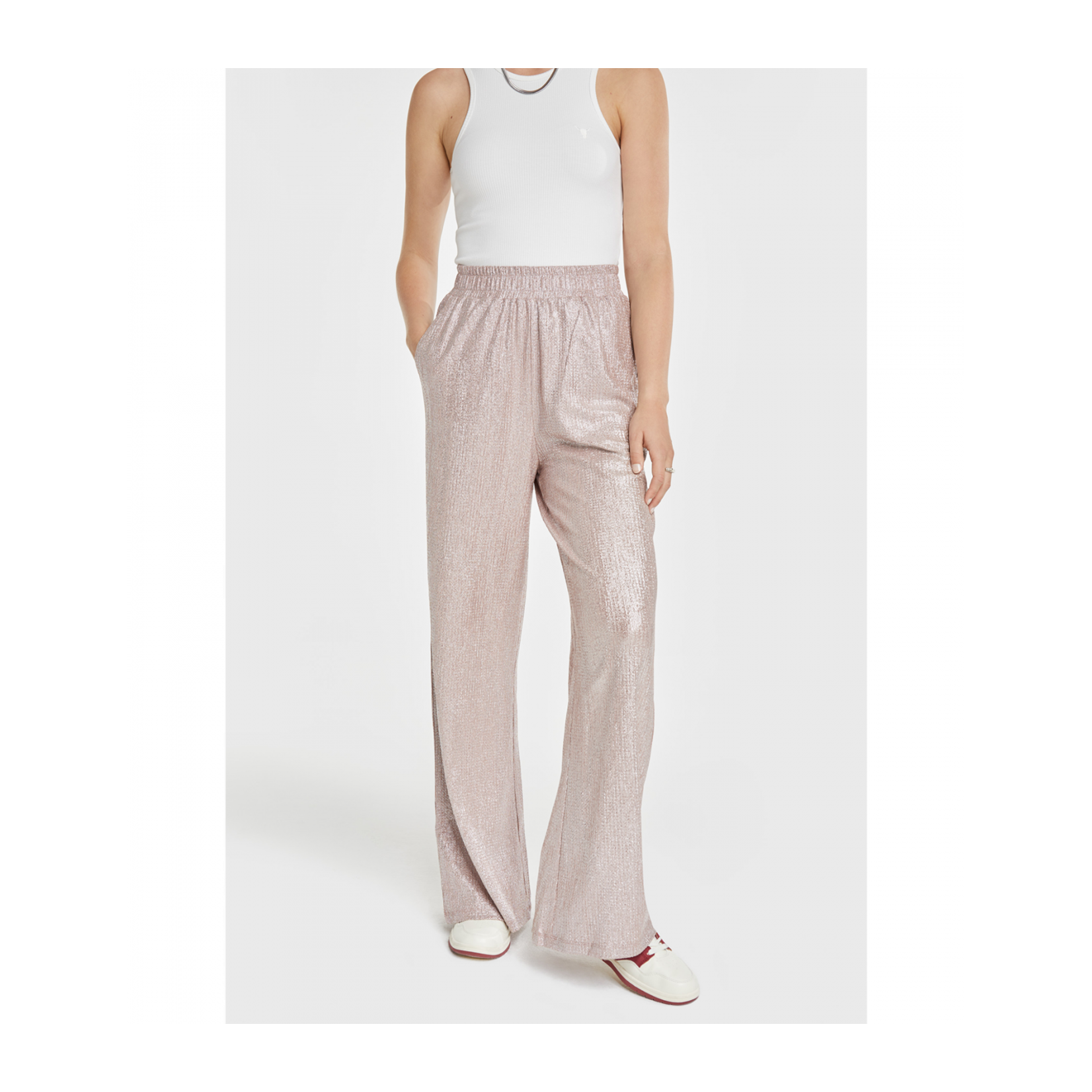 Alix The Label Alix The Label knitted structured silver pants